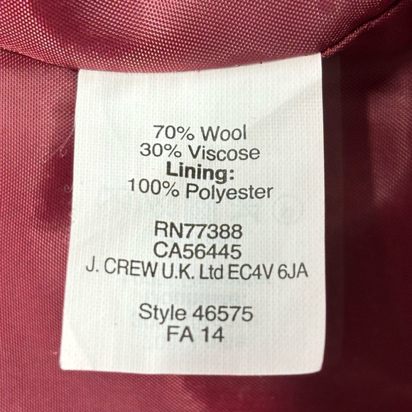 J. Crew Wool Blend The Pencil Skirt Straight Burgundy Wine Red Size 2 - Picture 15 of 17